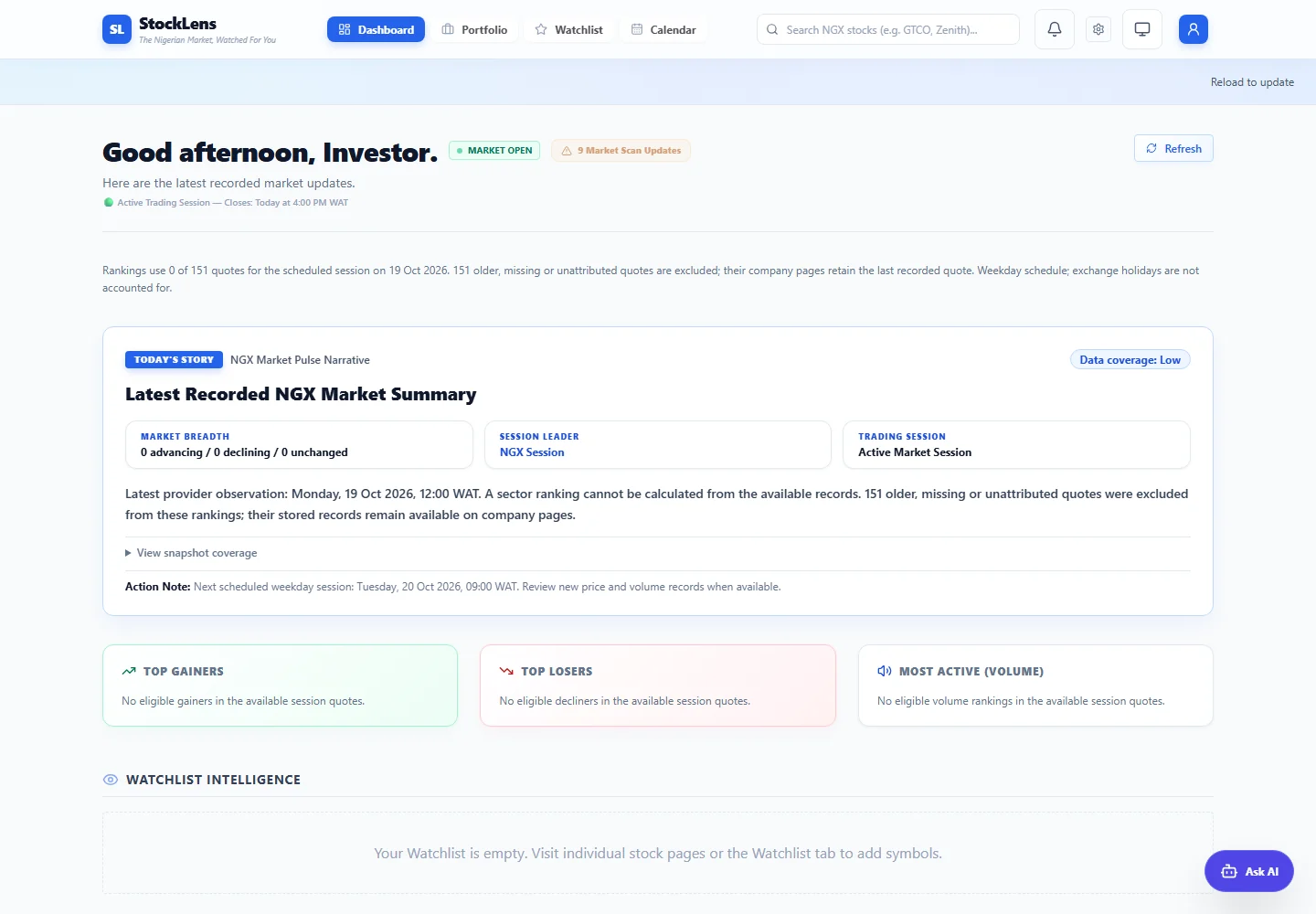 StockLens website, captured from https://stocklens.com.ng/