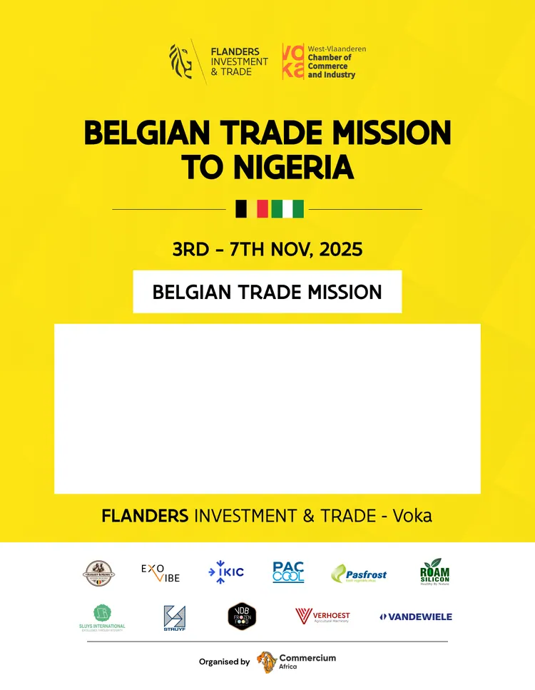 Belgian Trade Mission participant badge design sample