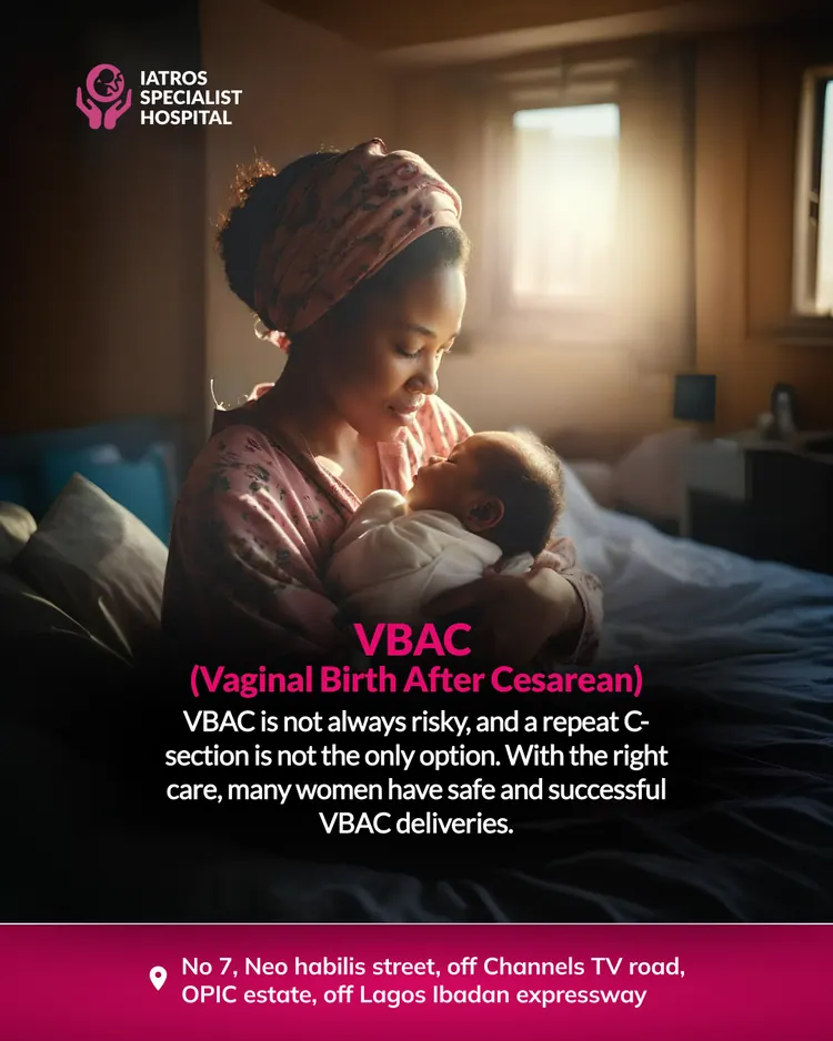 Iatros Specialist Hospital — VBAC information social artwork