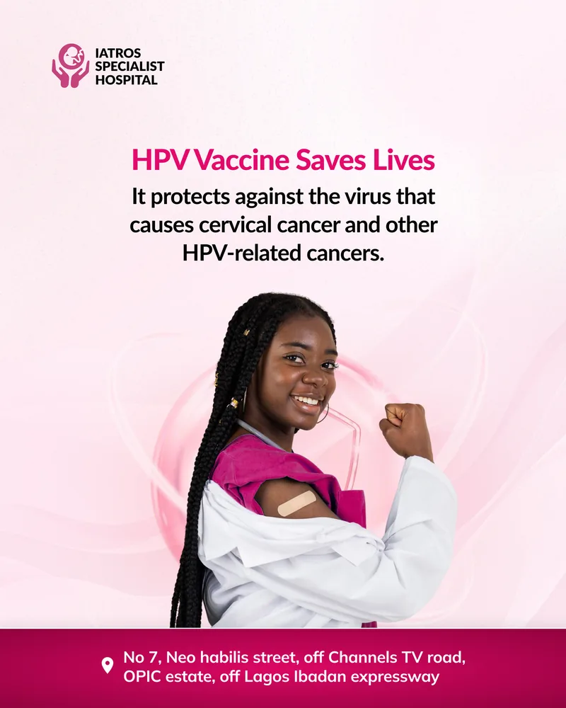 Iatros Specialist Hospital — HPV vaccine awareness social artwork