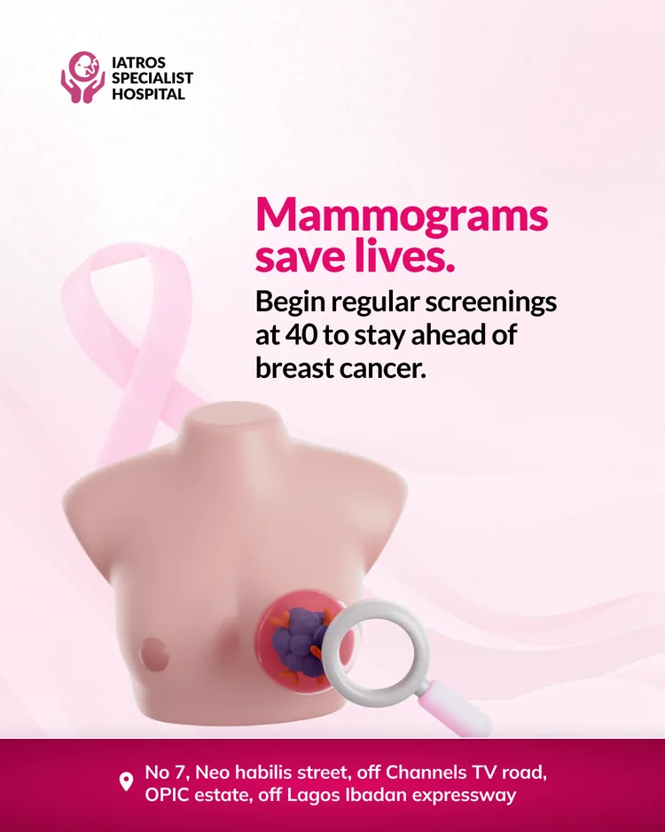 Iatros Specialist Hospital — Breast-screening awareness social artwork
