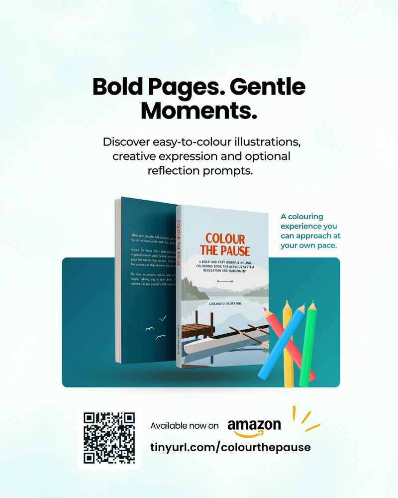 Colour the Pause book promotion with pencils and cover mockup