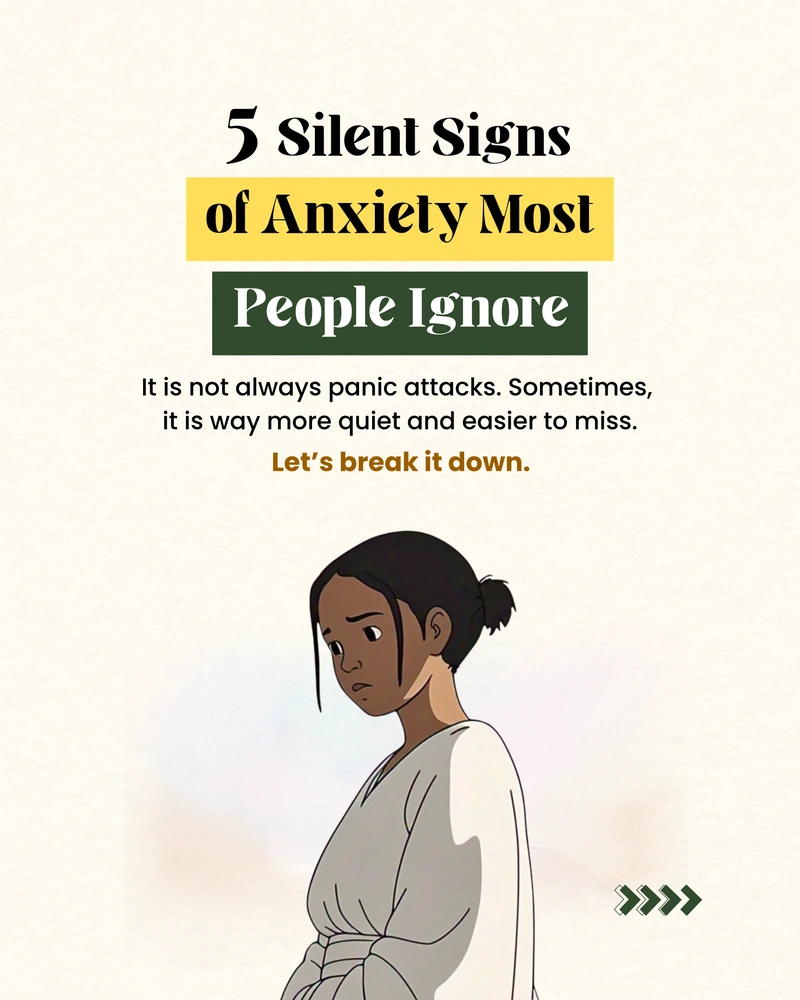 5 Silent Signs of Anxiety Most People Ignore - complete LinkedIn carousel