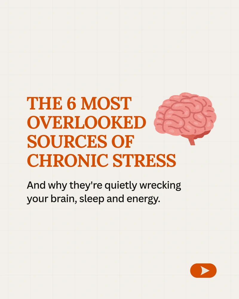 The 6 Most Overlooked Sources of Chronic Stress - complete LinkedIn carousel
