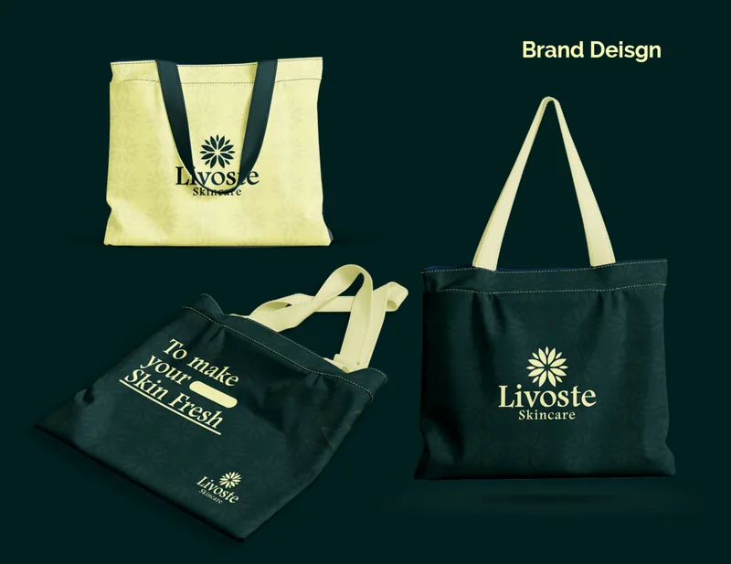 Livoste branded tote bags