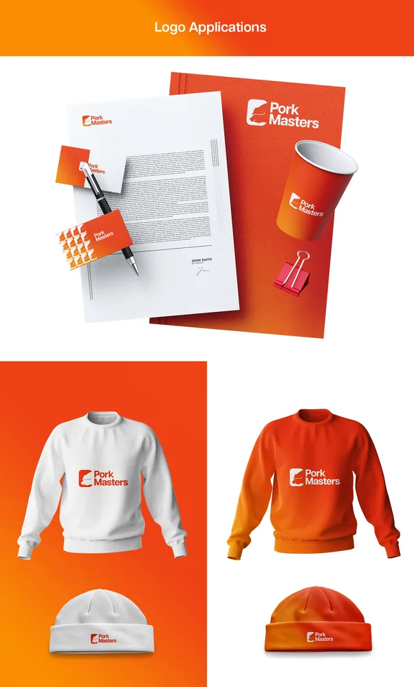 Pork Masters branded clothing and stationery
